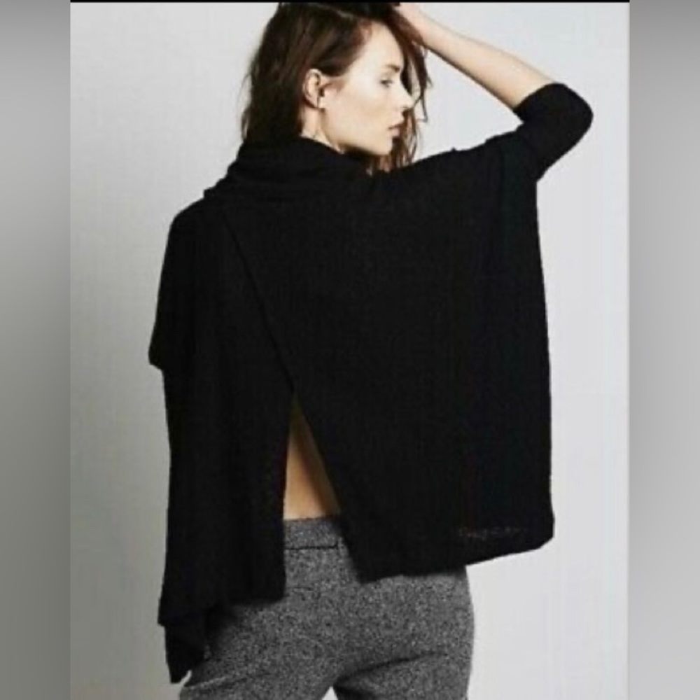 Black turtleneck open back
